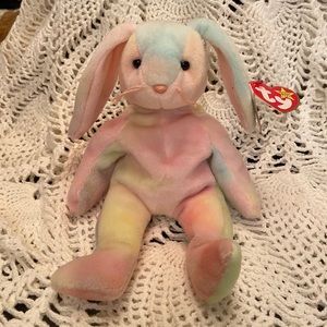 TY Retired Beanie Baby Original "Hippie" Bunny